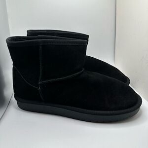 CUSHIONAIRE Women's pull on boot +Memory Foam 11 WIDE BLACK